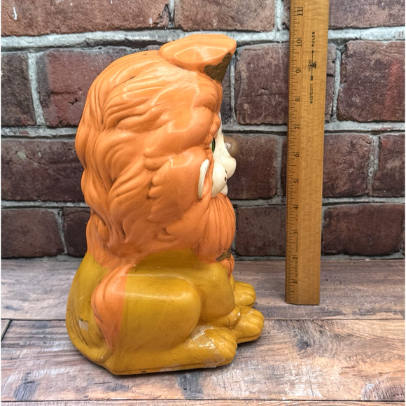 Vintage Lion Bank Hand Painted Chalkware Statue King of the Jungle-REPAIRED 1976 - Picture 6 of 8